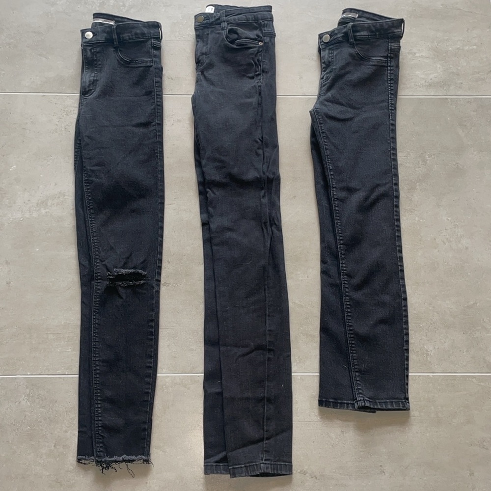 3 ZARA BLACK SKINNY JEANS! 
TRAFALUC Stretch Denim Set
Size 4-6